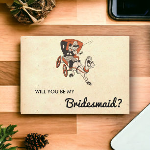 Convites Placa Bridesmaid Moderna do Meio século Retroativo