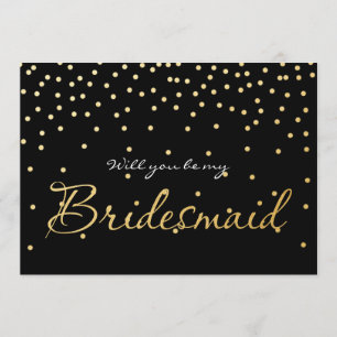 Convites Placa BRIDESMAID para pontos de Confetti com Folha