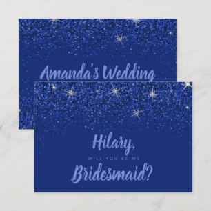 Convites Placa Bridesmaid Sapphire Glitz Glitter
