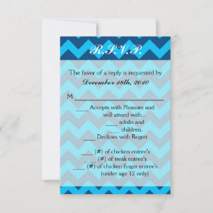 Convites Placa Chevron Blues 3,5x5 R.S.V.P