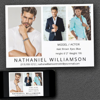 Convites Placa Comp de 3 Fotografias do Ator Modelo Modern
