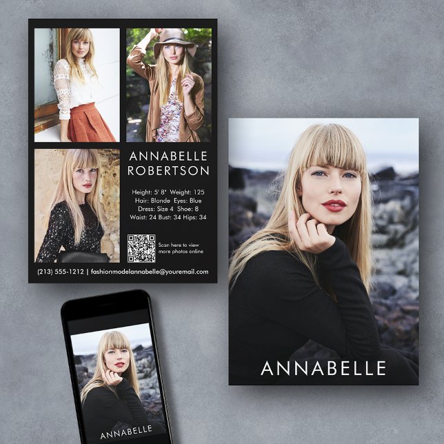 Convites Placa Comp de Código QR do Modelo de Foto Moderno  (Customize to change background color, text size or text style. Available for prints and download.)