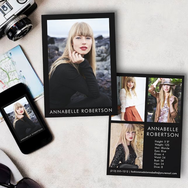 Convites Placa Comp do Ator do Modelo de Foto Modern 4 (Customize to change background color, text size or text style. Available for prints and download.)