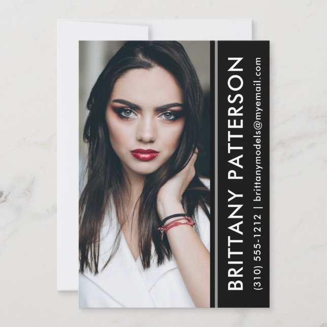 Convites Placa Comp Fotográfica de Ator Modelo 5x7 Faixa Pr (Frente)