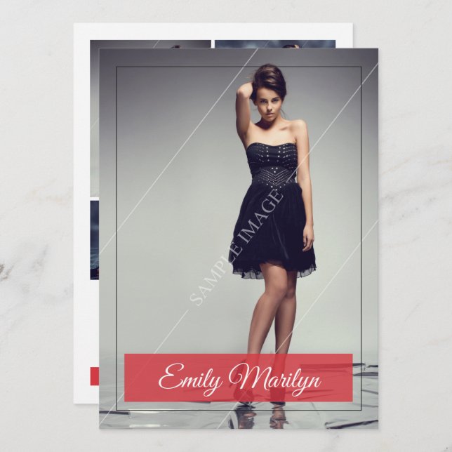 Convites Placa composta de modelagem de moda (Frente/Verso)