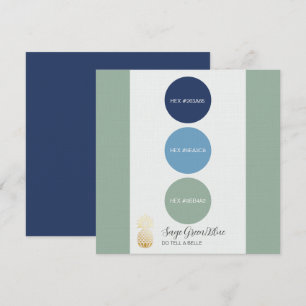 Convites Placa da Paleta de Cor Verde Azul Sage