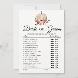 Convites Placa de abóbora ou jogo de noiva