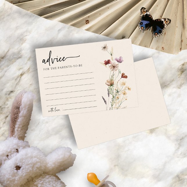 Convites Placa de Aconselhamento Floral do chá de fraldas (Baby Shower Floral Advice Card by Painted Paperie
)