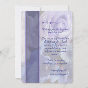 Convites Placa de Aniversário Floral de Rosa Primavera Azul