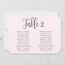 Convites Placa de assentos de casamento. Rosa moderno