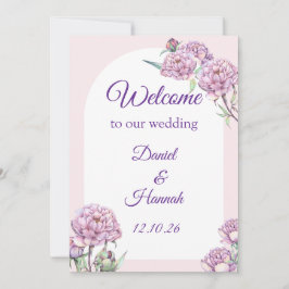Convites Placa de Boas-Vindas de Casamento Floral Elegante