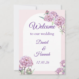 Convites Placa de Boas-Vindas de Casamento Floral Elegante