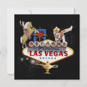 Convites Placa de Boas-Vindas de Las Vegas em Fundo Estrela
