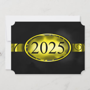 Convites Placa de Botão Floral Amarelo e Preto 2025