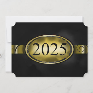 Convites Placa de Botão Floral Preto e Dourado 2025