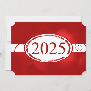 Convites Placa de Botão Floral Vermelho e Branco 2025