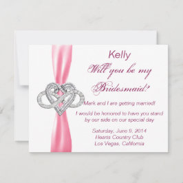 Convites Placa de Bridesmaid Coração Infinita Rosa