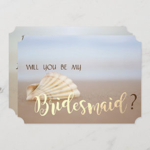 Convites Placa de Bridesmaid da Beach Seashell