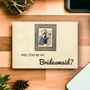 Convites Placa De Bridesmaid Da Vintage Rustic Retro Old El