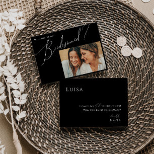 Convites Placa de Bridesmaid de Fotografia do Script Whimsi