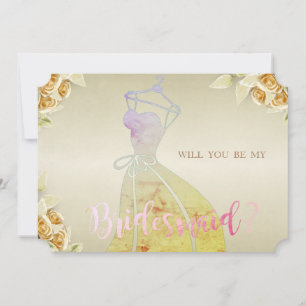 Convites Placa de Bridesmaid Elegante, Floral, Noiva