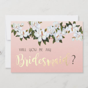 Convites Placa de Bridesmaid Floral Elegante Chic Magnolia