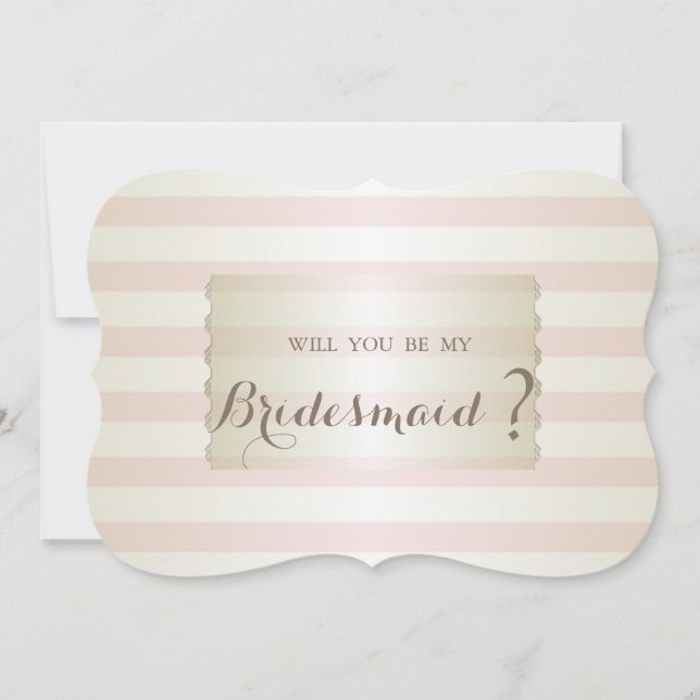 Convites Placa de Bridesmaid Striped Moderna Elegante (Frente)