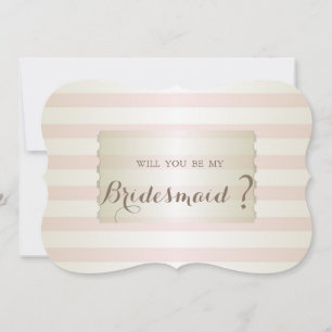 Convites Placa de Bridesmaid Striped Moderna Elegante