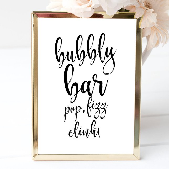 Convites Placa de casamento acessível Bubbly Mary Bar (Criador carregado)
