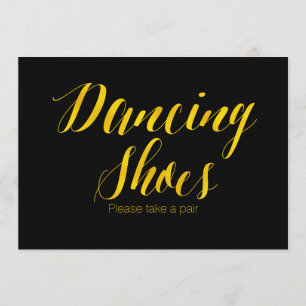 Convites Placa de casamento chique "Sapatos de dança" em fo