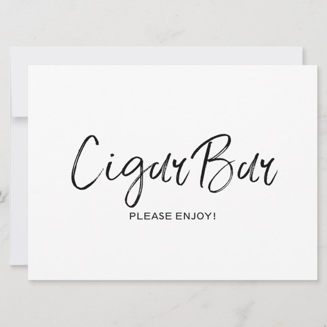 Convites Placa de casamento "Cigar bar" | Letreiro à mão es (Frente)