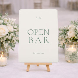 Convites Placa de Casamento com Bar Aberto Moderno
