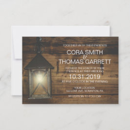 Convites Placa de Casamento das Luzes de Lanterna Rústica E