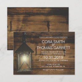 Convites Placa de Casamento das Luzes de Lanterna Rústica E