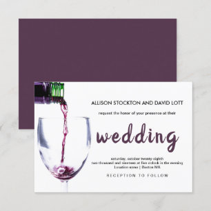 Convites Placa de Casamento de Vinha e Vidro de Vinho Russo