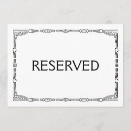 Convites Placa de Casamento em Estilo Art Déco "Reservado"