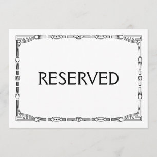 Convites Placa de Casamento em Estilo Art Déco "Reservado"
