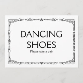 Convites Placa de Casamento em Estilo Art Déco "Sapatos de