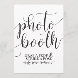 Convites Placa de casamento Photobooth - Pegue um adereço e