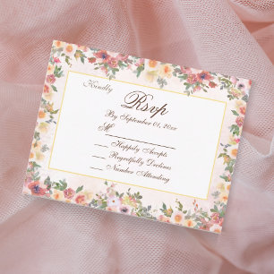 Convites Placa de Casamento RSVP RSVP de Cor de Água Blush