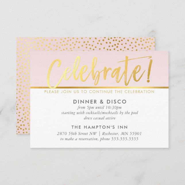 Convites PLACA DE CELEBRAÇÃO DE PARTIDO - pálido - pincel - (Frente/Verso)