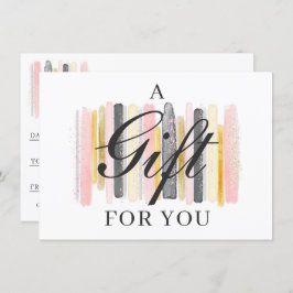 Convites Placa de Certificado de Presente Chic Rosa e Rosa