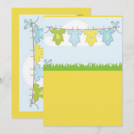 Convites placa de chá de fraldas