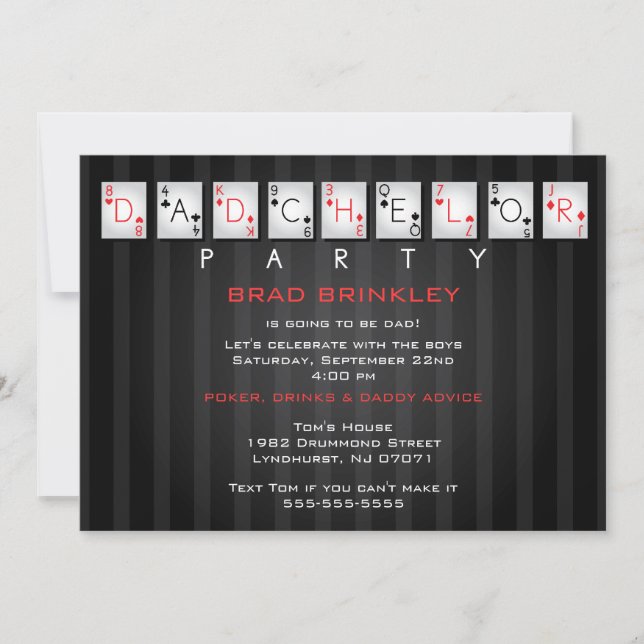 Convites Placa de Chá de fraldas de Partido Dadchelor - Car (Frente)