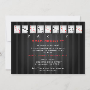 Convites Placa de Chá de fraldas de Partido Dadchelor - Car