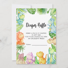 Convites Placa de Chá de fraldas do Raffle Dinossaur fralda
