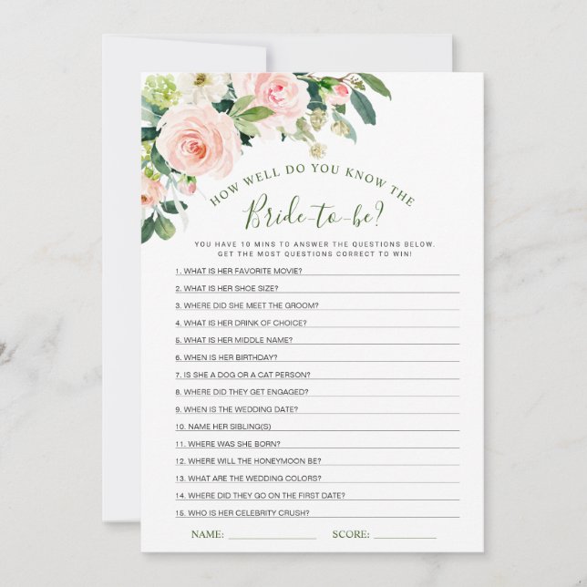 Convites Placa de Chá de panela de Flores Leves Rosa (Frente)