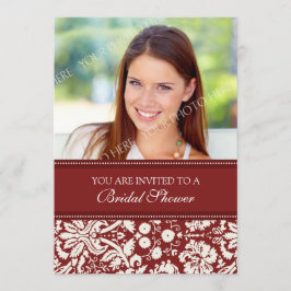 Convites Placa de Chá de panela de Foto Red Damask