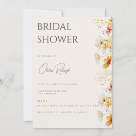 Convites Placa de Chá de panela Simples Boho Wildflower Bei