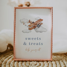 Placa de Comida do Avião Vintage Editável